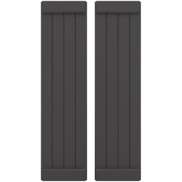 Ekena Millwork Americraft 4-Board Exterior Wood Joined Board-n-Batten Shutters w/ End Batten, ARW103BB414X77SMH, PR ARW103BB414X77SMH - main